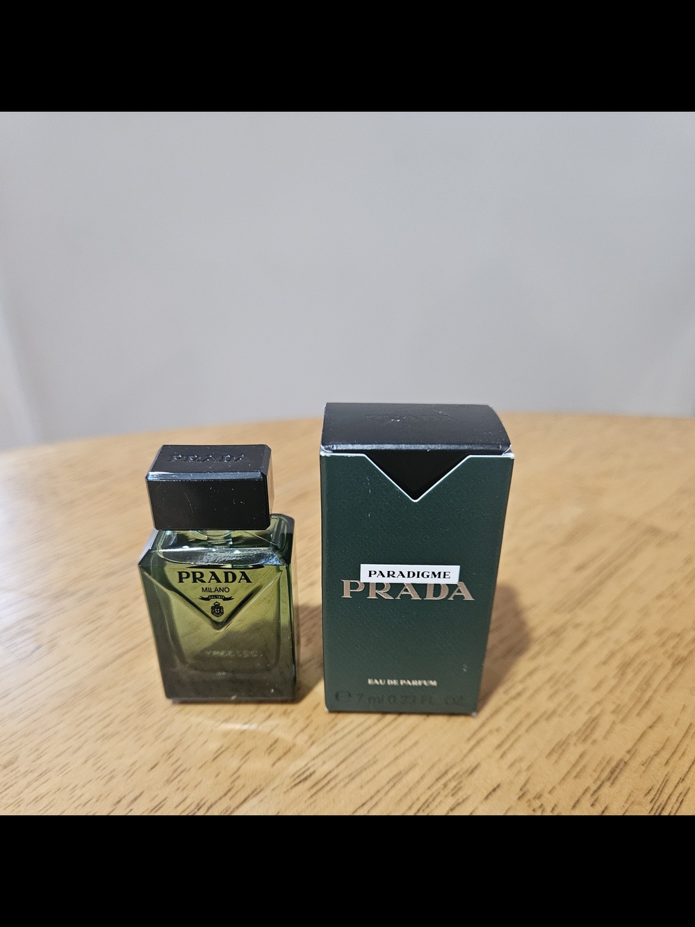 Prada Paradigme Mini Eau de Parfum — Green Bottle and Box